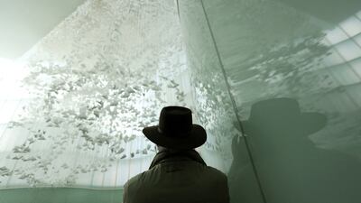 Chiharu Shiota's artwork The Moment the Snow Melts at the Mudec Museum, part of the launch of Milan's programme of events for the the 2026 Winter Olympics. Reuters