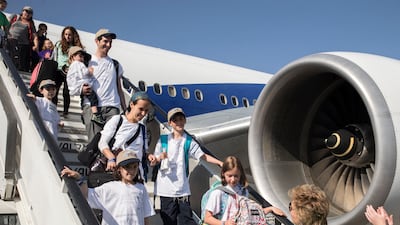Immigrants from North America and Canada arriving at Ben Gurion International Airport near Tel Aviv. AFP