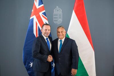 Tony Abbott, the former Australian prime minister, praised Hungarian PM Viktor Orban for having 'the political courage to defy political correctness'. EPA