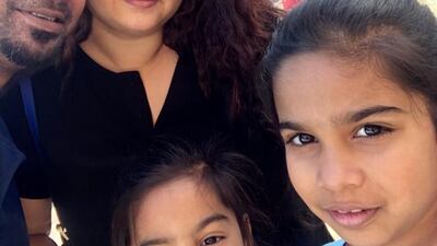 Mr Hingst, with his wife Candida and daughters Athena and Kesha. Photo: Candida Karthikeyan