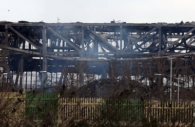 The damaged Azadi sports complex after an air raid in Tehran. EPA