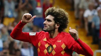 Marouane Fellaini playing for Belgium against Japan at the 2018 World Cup. Reuters