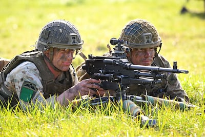 British paratroopers on exercise on Salisbury Plain in Wiltshire and Hampshire, England. Getty Images