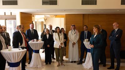 Chancellor Rachel Reeves speaks at a UK business delegation breakfast in Riyadh. Photo: HM Treasury