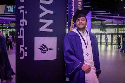 Aymane Omari, from Morocco, cherished the opportunity to take part in the graduation ceremony in Abu Dhabi. Antonie Robertson / The National