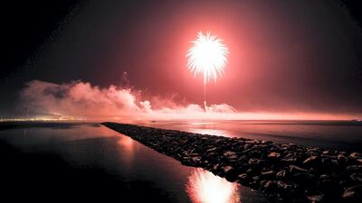 The show was powered by 1.090 tonne (1,089.545 kg; 2,397 lbs) of fireworks. Courtesy Ras Al Khaimah Tourism Development Authority