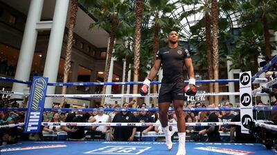 Anthony Joshua during the public work-out at Brookfield Place in New York ahead of his heavyweight world title fight with Andy Ruiz Jr. Press Association