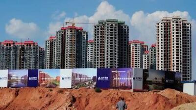 In places such as Ordos in Inner Mongolia, hundreds of projects similar to this one have ground to a halt after over-investment that fuelled a building boom has gone bust. Mark Ralston / AFP