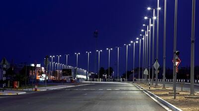 Empty streets at Khalifa City during the Coronavirus epidemic. at Abu Dhabi. Victor Besa / The National