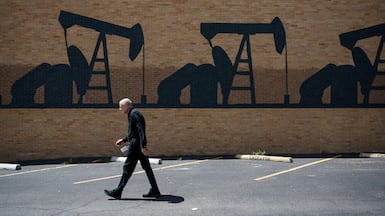 The oil market has been supported by expectations that US Federal Reserve would cut interest rates in December, which would boost both economy and energy demand. Seen here, a pump jack mural in Texas. Reuters