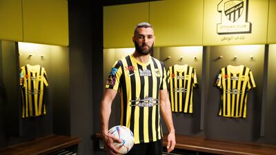 Karim Benzema will make his competitive debut for Al Ittihad in Saudi Arabia this week. Photo: Al-Ittihad