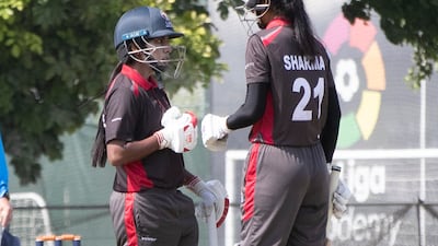 Kavisha Kumari Egodage and Khushi Sharma in action against Thailand.