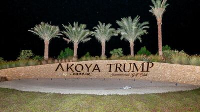 Damac has reinstalled the Trump signage on their stone wall after it was briefly taken down last week. The National