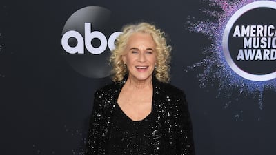 Carole King arrives at the American Music Awards on Sunday, November 24, 2019, at the Microsoft Theatre in Los Angeles. AFP