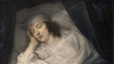 Van Dyck’s last portrait of Venetia Stanley, on her death bed. Courtesy trustees of Dulwich Picture Gallery