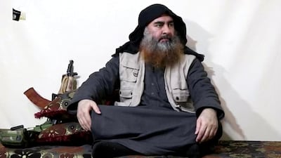 A bearded man with Islamic State leader Abu Bakr al-Baghdadi's appearance speaks in this screen grab taken from video released on April 29, 2019. Reuters