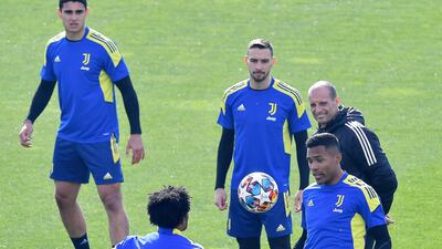 Juventus head coach Massimiliano Allegri during a training for the game against Villareal. EPA
