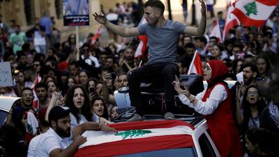 Protesters chant slogans as they march at a demonstration organised by students during ongoing anti-government protests in Beirut on November 12, 2019. Reuters