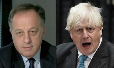 A regulator was asked to investigate how Richard Sharp, left, was appointed chairman of the BBC in 2021, following questions over his role in securing a loan for former prime minister Boris Johnson, right. PA