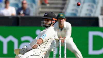 New Zealand's Kane Williamson avoids a bouncer in Melbourne. Andy Brownbill