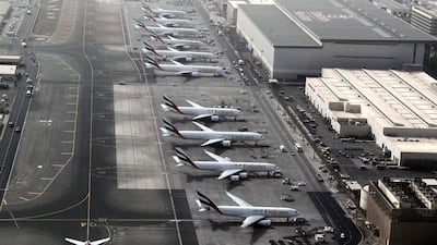 Planes were grounded for almost one hour on Friday at Dubai International Airport. AFP