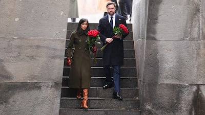 US Vice President JD Vance and his wife, Usha Vance, visit the Tsitsernakaberd Armenian Genocide Memorial in Yerevan. Getty Images