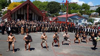 A formal powhiri welcoming ceremony for Prince Harry and Megha in Te Papaiouru, Rotorua. Reuters