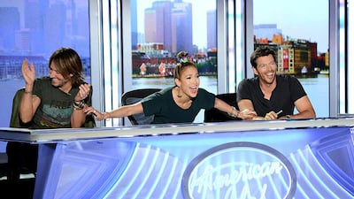 From left, Keith Urban, Jennifer Lopez, and Harry Connick Jr are the judges for the 13th season of American Idol. Courtesy Fox