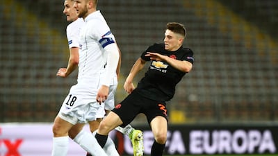 Daniel James scores the second goal. Reuters
