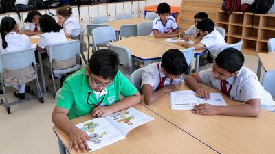 Gems New Millennium school in Dubai. Investment companies such as Blackstone see GCC schools as money makers. Ravindranath K / The National