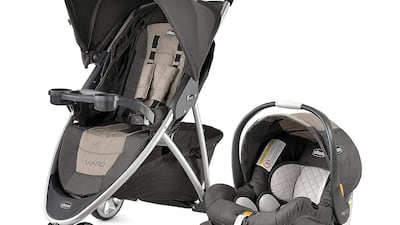 This Chicco Viaro Travel system comes with a stroller and a car seat and the bundle now costs Dh999, a saving of 54% (the list price is Dh2,188)