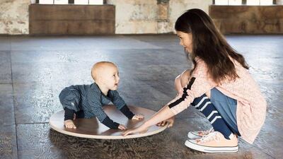 Children young and old can enjoy the Wobbel Board in its many iterations. Courtesy EcoSouk
