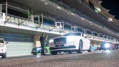 The last wave moves out onto the track. Courtesy Abu Dhabi Motors