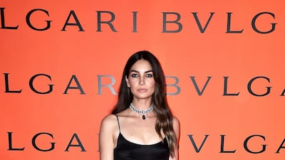 Lily Aldridge in Alexander Wang at the Bulgari New York Fashion Week party at Duggal Greenhouse, Thursday, Feb. 6, 2020, in New York. AFP