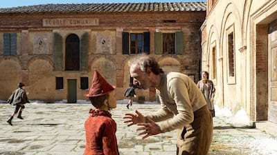 Federico Ielapi and Roberto Benigni in a scene from ‘Pinocchio’. Front Row Entertainment