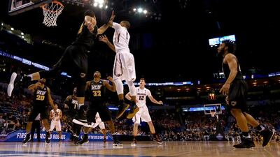 OKLAHOMA CITY, OKLAHOMA - MARCH 18: Gary Payton II #1 of the Oregon State Beavers shoots the ball in the lane against the Virginia Commonwealth Rams in the first round of the 2016 NCAA Men's Basketball Tournament at Chesapeake Energy Arena on March 18, 2016 in Oklahoma City, Oklahoma. Tom Pennington/Getty Images/AFP== FOR NEWSPAPERS, INTERNET, TELCOS & TELEVISION USE ONLY ==