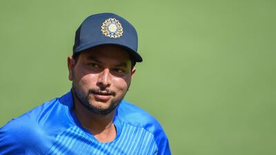 Indian spinner Kuldeep Yadav during a training session at the Narendra Modi Stadium in Motera, Ahmedabad. AFP