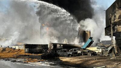 Officers said 39 cars were also destroyed in the blaze.