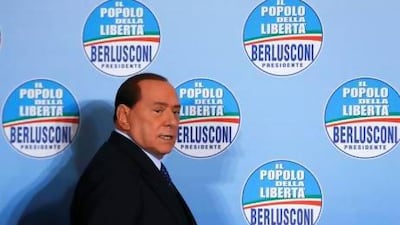Silvio Berlusconi is second in opinion polls in Italy, despite a tax-fraud conviction and sex charges trial. REUTERS / Alessandro Bianchi
