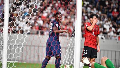 Arnaud Kalimuendo reacts after scoring. AFP