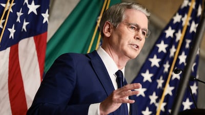 US Treasury Secretary Scott Bessent speaks during a press conference to outline further sanctions against Iran, at the Treasury Department in Washington. Reuters