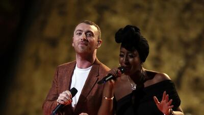 Sam Smith sand Too Good For Goodbyes, although he was overlooked in the awards. Joel C Ryan/Invision/AP