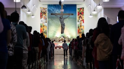 Mass was celebrated at St Mary's Catholic Church in Dubai on Christmas morning. All photos: Antonie Robertson / The National