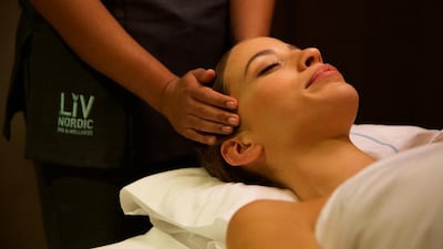 Liv Nordic spa has head massage promotions available this summer in Cayan Tower. Courtesy Liv Nordic