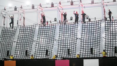 Female government employees compete on the last day of the Dubai Government Games held at Kite Beach, Dubai on May 12, 2018. Reem Mohammed / The National