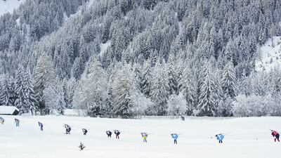 Action from the World Cup Biathlon men's 15km race in Antholz Anterselva, Italy, on Sunday, January 24. Getty