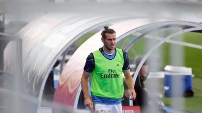 Welsh forward Gareth Bale warms up. AFP