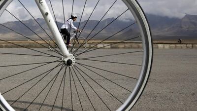 Zhala exercises on the outskirts of Kabul. Mohammad Ismail / Reuters