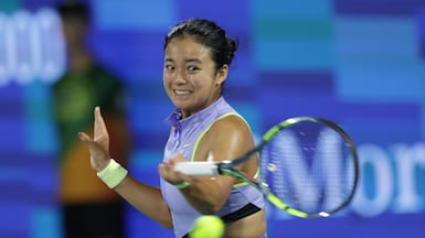 Philippines' Alex Eala during her Dubai Duty Free Tennis Championships quarter-final match against Coco Gauff. EPA
