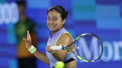 Philippines' Alex Eala during her Dubai Duty Free Tennis Championships quarter-final match against Coco Gauff. EPA